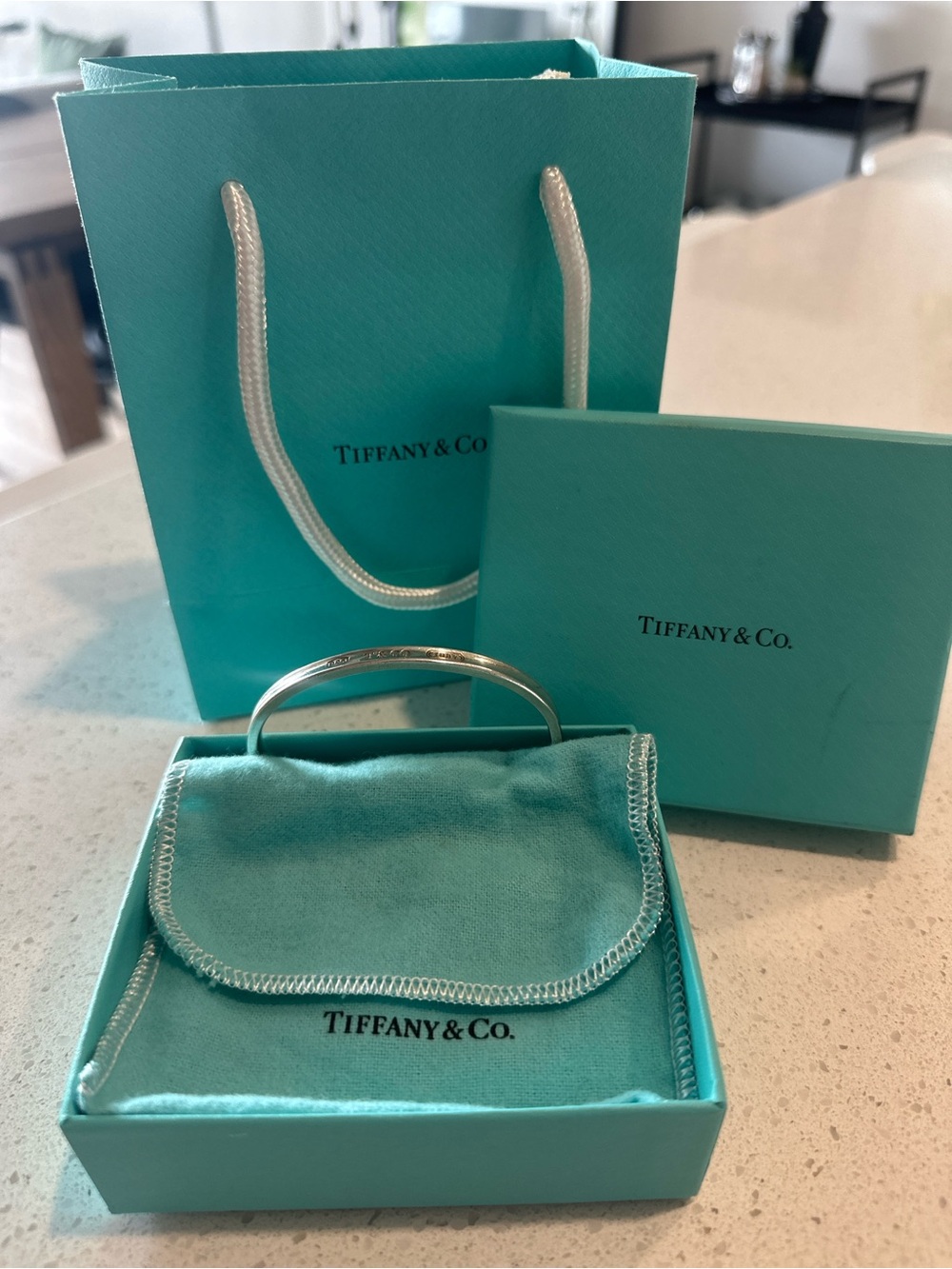 Tiffany & Co. 1837 Narrow Cuff Bracelet Sterling Silver 925